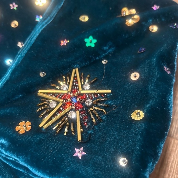 Betsey Johnson Vintage Y2KEmbellished Velvet Backpack mini GUC - Picture 5 of 12